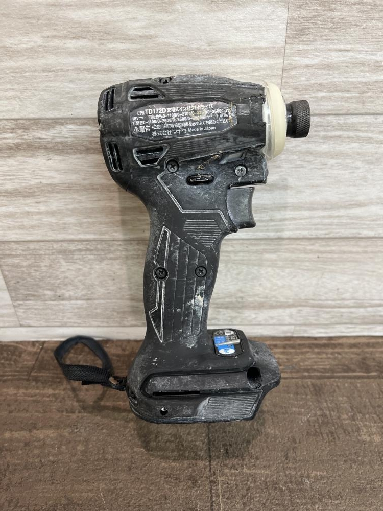 マキタ makita 充電式インパクトドライバ 黒 本体のみ 18V TD172D 動作 