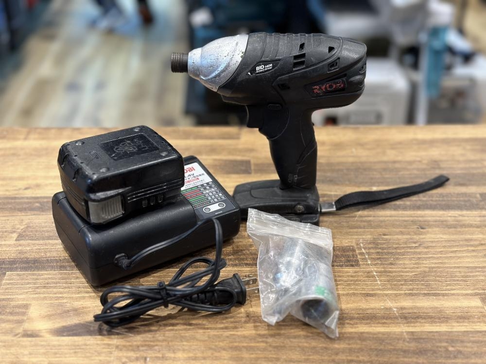 く日はお得♪ RYOBI インパクトドライバ BID-1406 バッテリー×1、充電器の中古 本体
