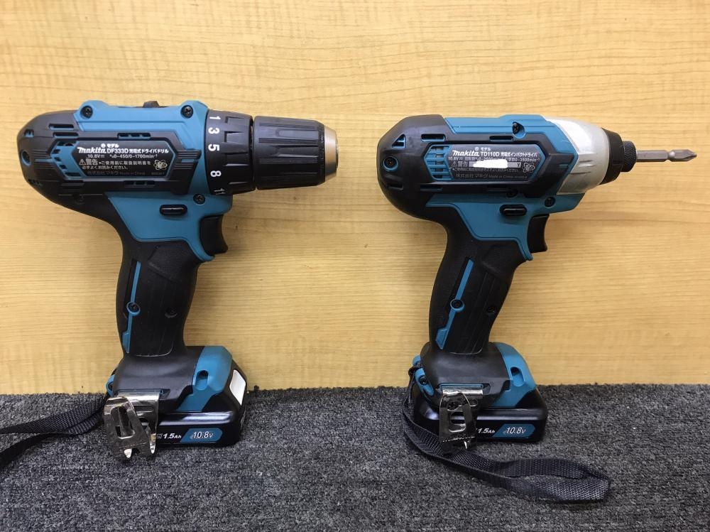 マキタ makita 充電式インパクトドライバ+充電式ドライバドリル DF333D 