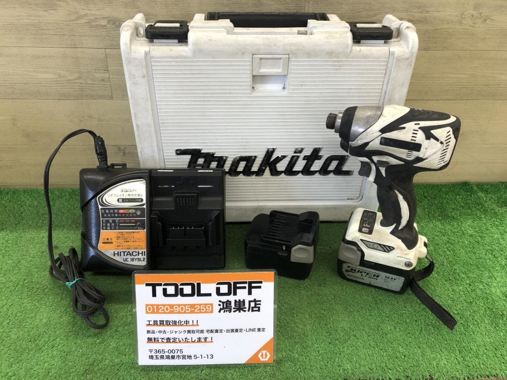 日立工機 WH14DBAL インパクトドライバー【市川行徳店】【店頭取引限定】【中古】※動作時、少し異音有　管理番号：IT6ELPX64GI3 日立 HITACHI コードレスインパクトドライバー WH14DBAL2の中古 中古C