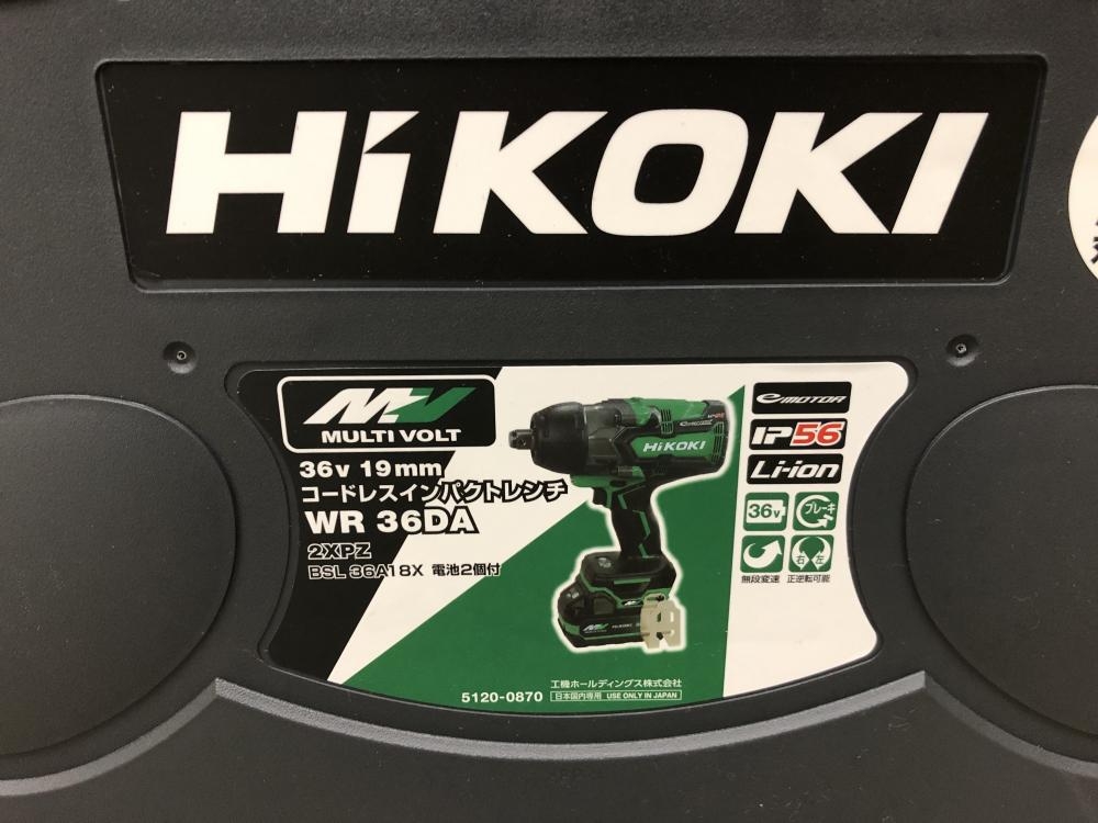 HiKOKI 36Vコードレスインパクトレンチ WR36DA(2XPZ)の中古 未使用品