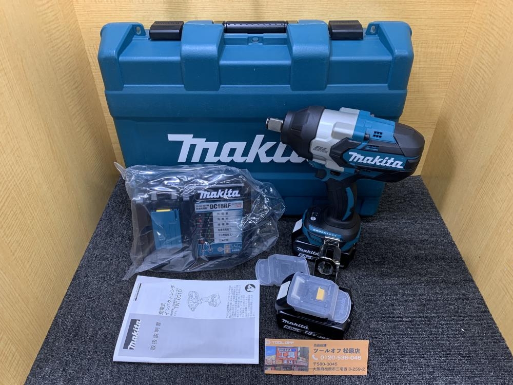 マキタ makita 充電式インパクトレンチ18V ※バッテリ×2・充電器 TW1001DRGXの中古 未使用品  《大阪・松原》中古工具販売の専門店│ツールオフ松原店 ｜中古工具販売のツールオフ