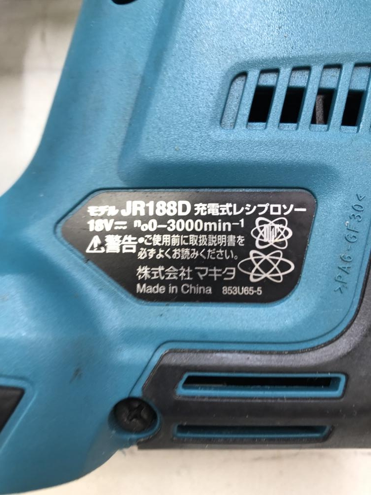 マキタ JR188D 充電式レシプロソー18V 本体＋ケース【市川行徳店】【店頭取引限定】【中古】管理番号：ITHXQMD8VJKW マキタ（makita） 18V 充電式レシプロソー JR188DZ + BL1860B + 純正