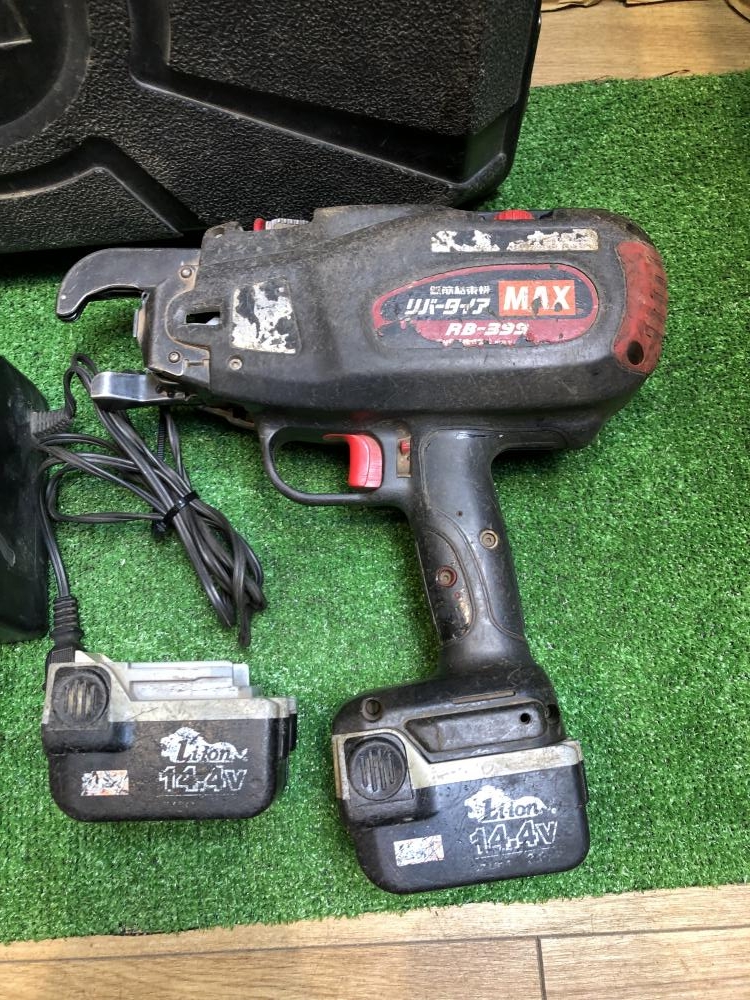 中古】MAX 充電式 鉄筋結束機 RB-399A-FB2C 14.4V バッテリー×1 充電器×1