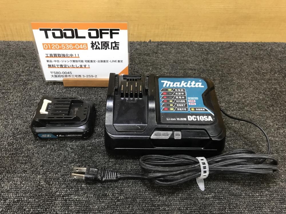 マキタ makita 純正バッテリー+充電器セット 10.8V専用 DC10SA+BL1015 10.8V1.5Ahの中古 中古C傷汚れあり  《大阪・松原》中古工具販売の専門店│ツールオフ松原店 ｜中古工具販売のツールオフ