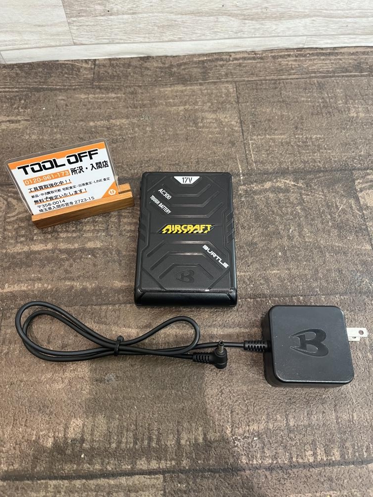 バートル17V BURTLE バートルエアークラフト AC300 17V バッテリー 美品 （BURTLE