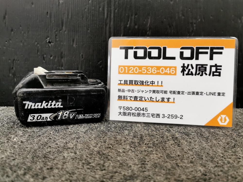マキタ  純正　18V3Ah バッテリー　中古品 マキタ makita 18V3.0Ah純正バッテリ BL1830Bの中古 中古C傷汚れあり