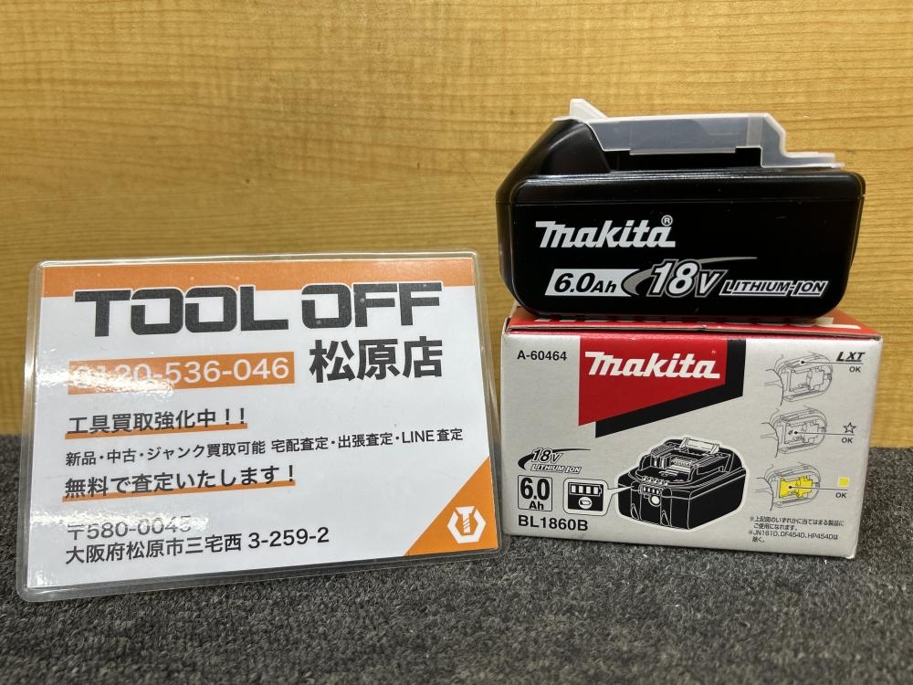 マキタ makita バッテリー 18V6.0Ah BL1860Bの中古 未使用品 《大阪