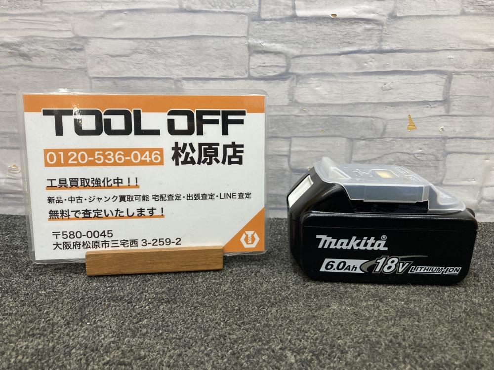 マキタ makita 18V6.0Ah 純正リチウムイオンバッテリー BL1860Bの中古 未使用品  《大阪・松原》中古工具販売の専門店│ツールオフ松原店 ｜中古工具販売のツールオフ