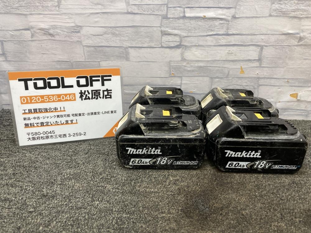 マキタ makita 18V6.0Ah純正バッテリー4個セット BL1860B ジャンクの