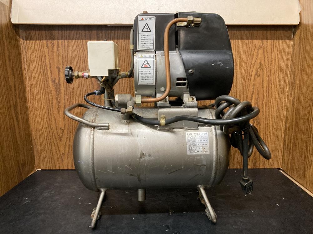 日立工機 常圧エアコンプレッサ 0.2LP-7S 通電/本体エア装填のみ確認の