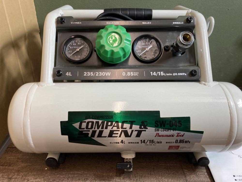 藤原産業 常圧オイルレスエアコンプレッサ SW-045の中古 ジャンク