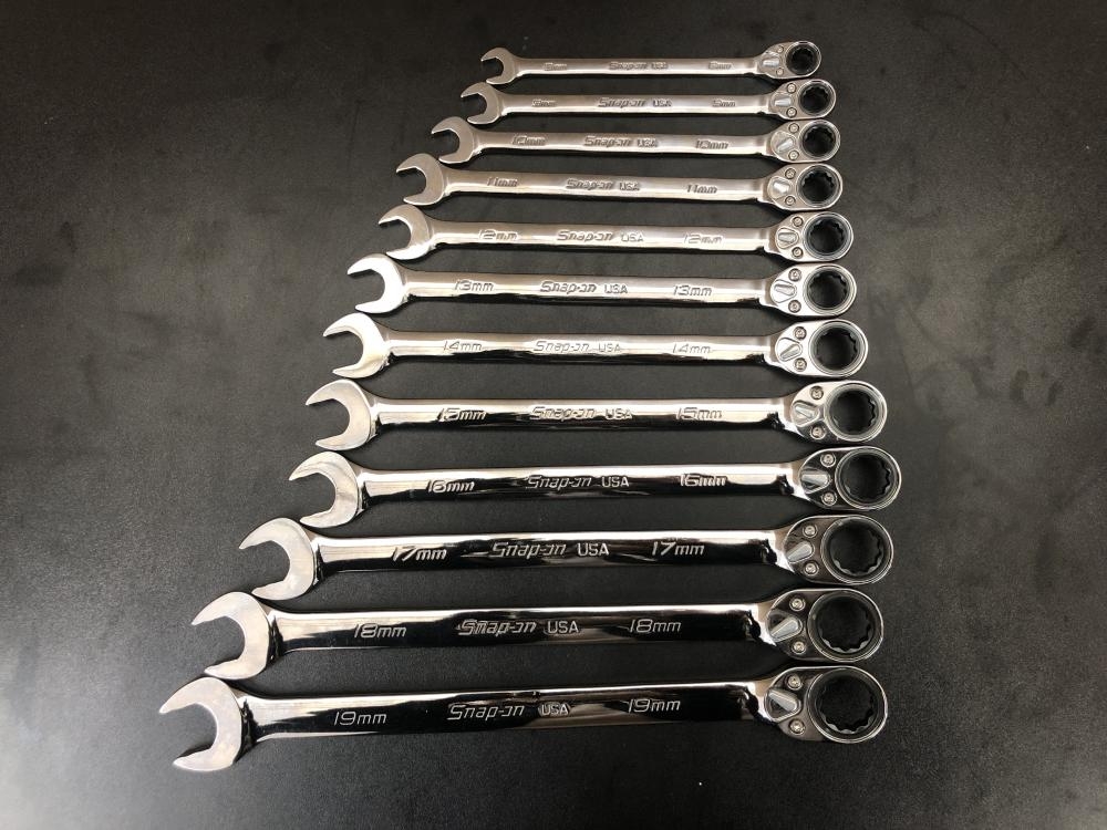 Snap-on スナップオン ラチェットコンビネーションレンチ12本セット SOXRRM（8A-19A）の中古 中古C傷汚れあり  《埼玉・鴻巣》中古工具販売の専門店│ ツールオフ鴻巣店 ｜中古工具販売のツールオフ