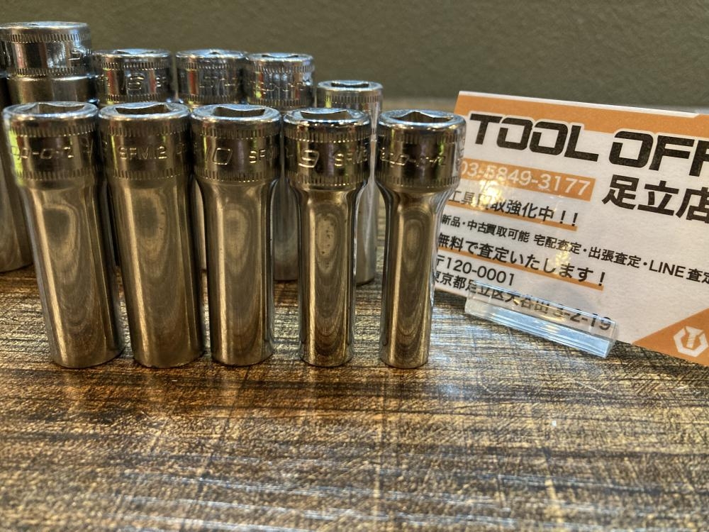 【中古】snap-on ｽﾅｯﾌﾟｵﾝ SFM8～SFM19(9本ｾｯﾄ)【ハンズクラフト沖縄豊見城店】 スナップオン 3/8ディープソケット SFM19-8の中古 中古C傷汚れあり