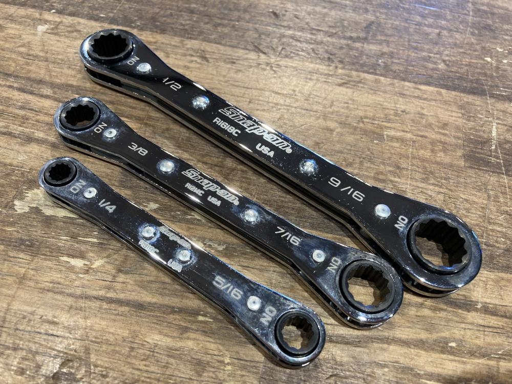 # 中古品 スナップオン snap-on 板ラチェット ミリサイズ ２本セット 8mm-10mm 12mm-14mm 人気メーカー！ Snap-on⁄スナップオン ロートルクスパナ 13㎜×15