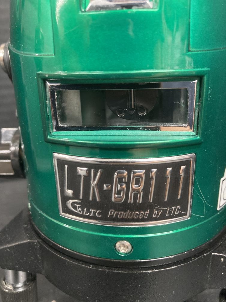 テクノ　LTK-GR111　グリーンレーザー　中古品　単三電池ｘ3使用　三脚/受光器/クリップ/ケース付き　【ハンズクラフト宜野湾店】 テクノ販売 フルライン電子整準グリーンレーザー墨出し器 LTK-FGX3C
