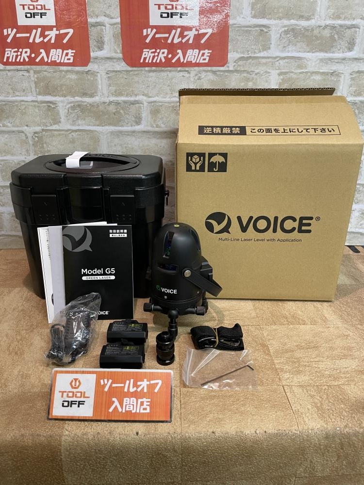 VOICE グリーンレーザー墨出し器 5ライン Model-G5 バッテリー2個 受光