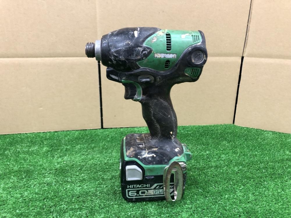日立工機 コ－ドレスインパクトドライバ WH14DSL2 14.4V バッテリ2個　充電器　訳あり　1円スタート 日立工機 コードレスインパクトドライバー WH14DSL2の中古 中古B使用感