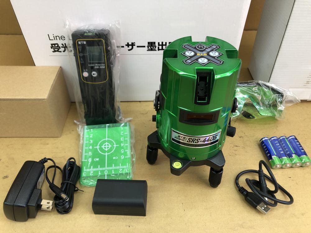 STS レーザー墨出器(受光器、三脚付き) SRS-440G/EL-CM/SS-30Gの中古