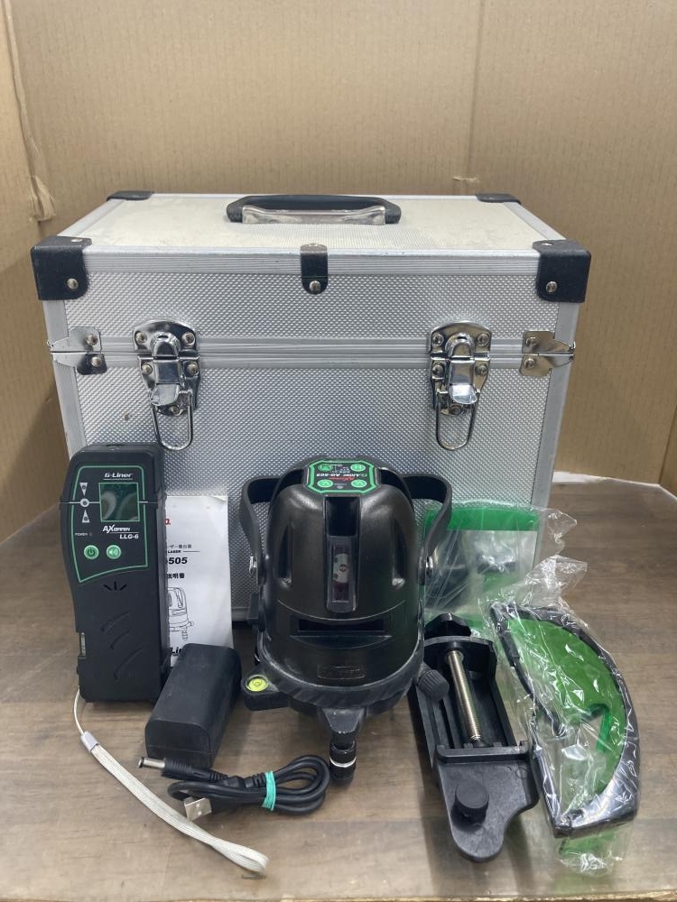 【中古】アックスブレーン　墨出器(グリーン)　AG-505　ケース、バッテリ、充電器付き【ハンズクラフト熊本けやき通り店】【店頭取引限定】 中古】アックスブレーン 墨出器(グリーン) AG-505 ケース、バッテリ
