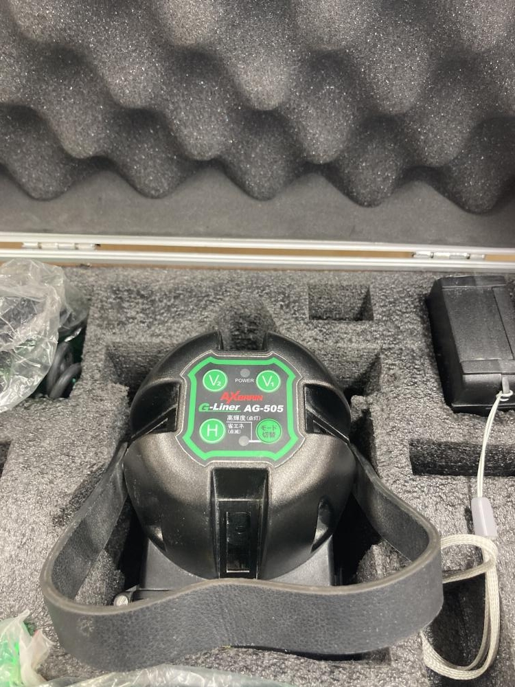 中古】アックスブレーン 墨出器(グリーン) AG-505 ケース、バッテリ