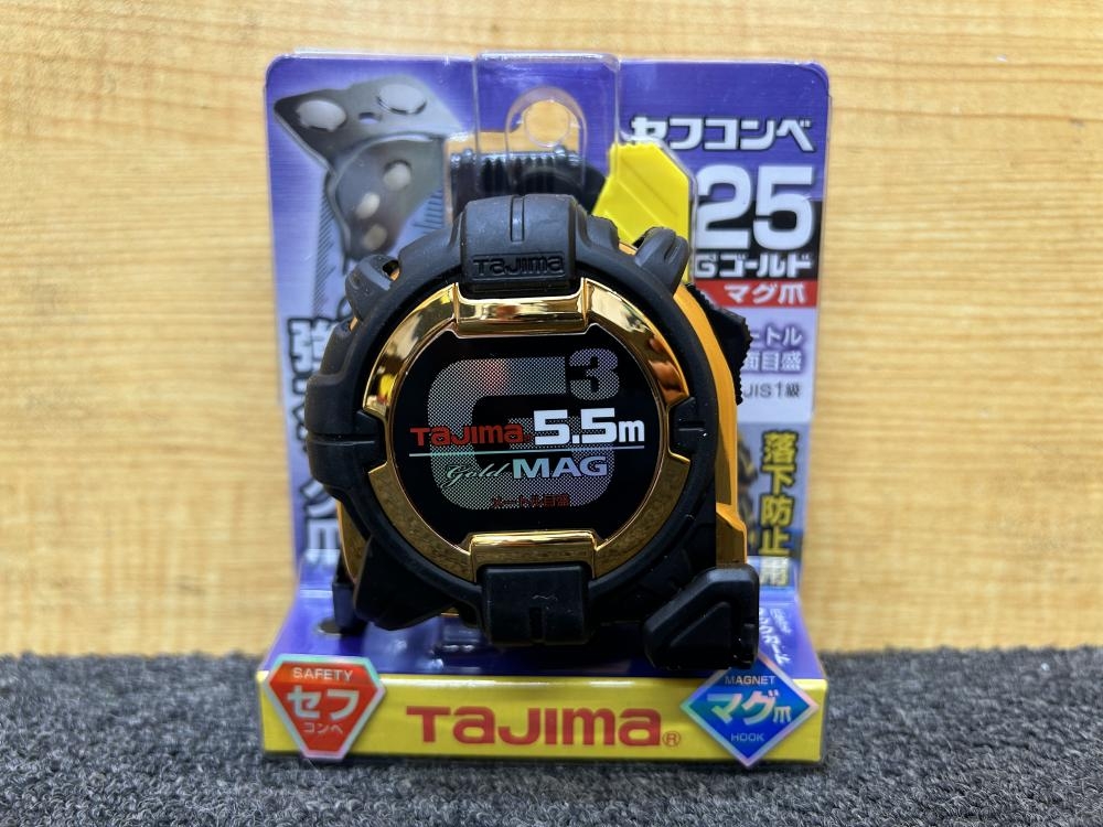 TAJIMA GOLD MAG 25 measuring tape 5.5m with magnets SFG3GLM25-55BL