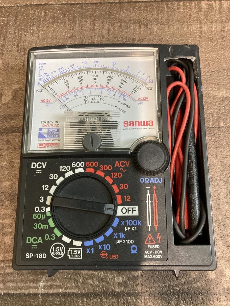 サンワ アナログマルチテスタ SP-18D 通電確認のみの中古 ジャンク