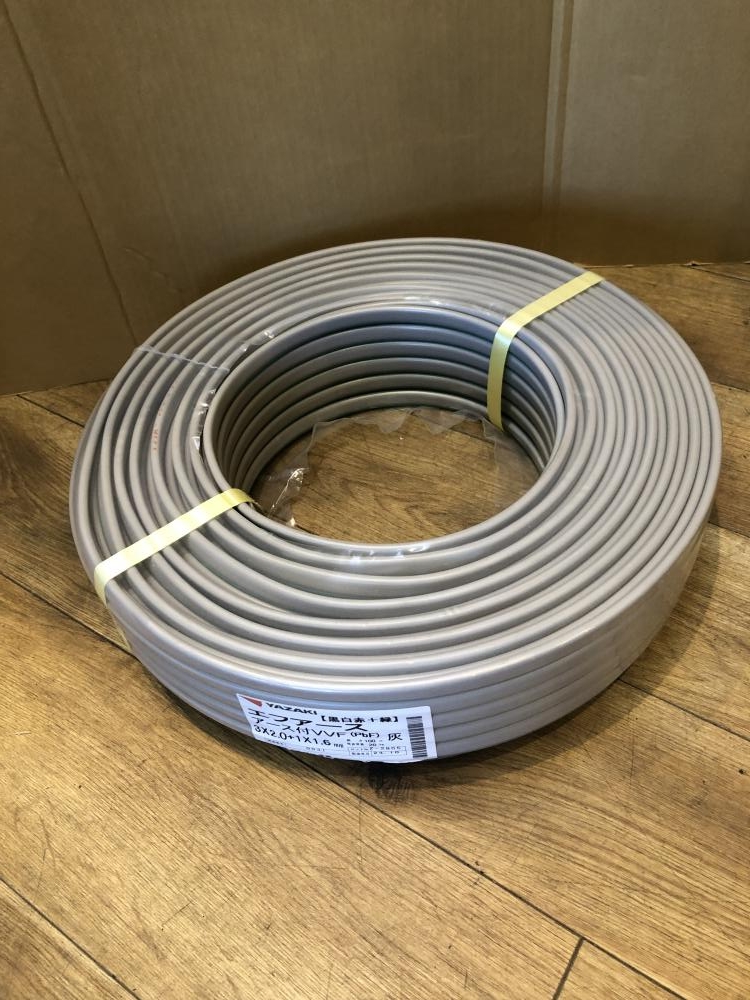 矢崎電線 YAZAKI アース付きVVF(灰) 黒白赤+緑3×2.0+1×1.6mmの中古 未