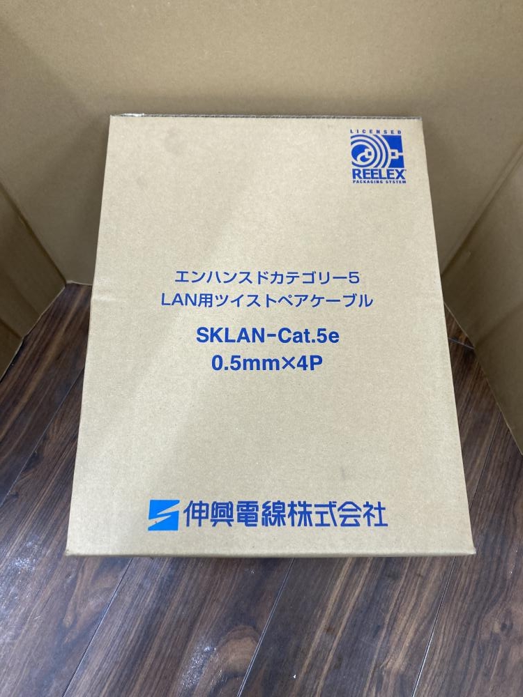 伸興電線 LANケーブルSKLAN CAT6 0.5×4P 薄青300m