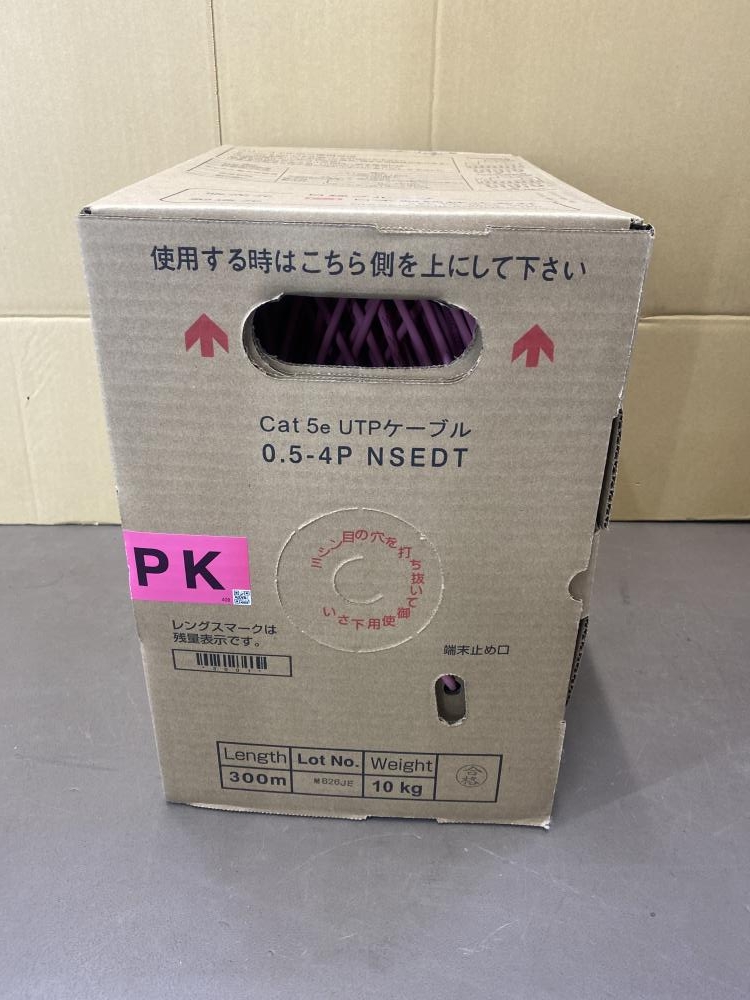 Cat 5e UTPケーブル 300m 日本製線 LANケーブル ピンク 日本製線 Cat 5e