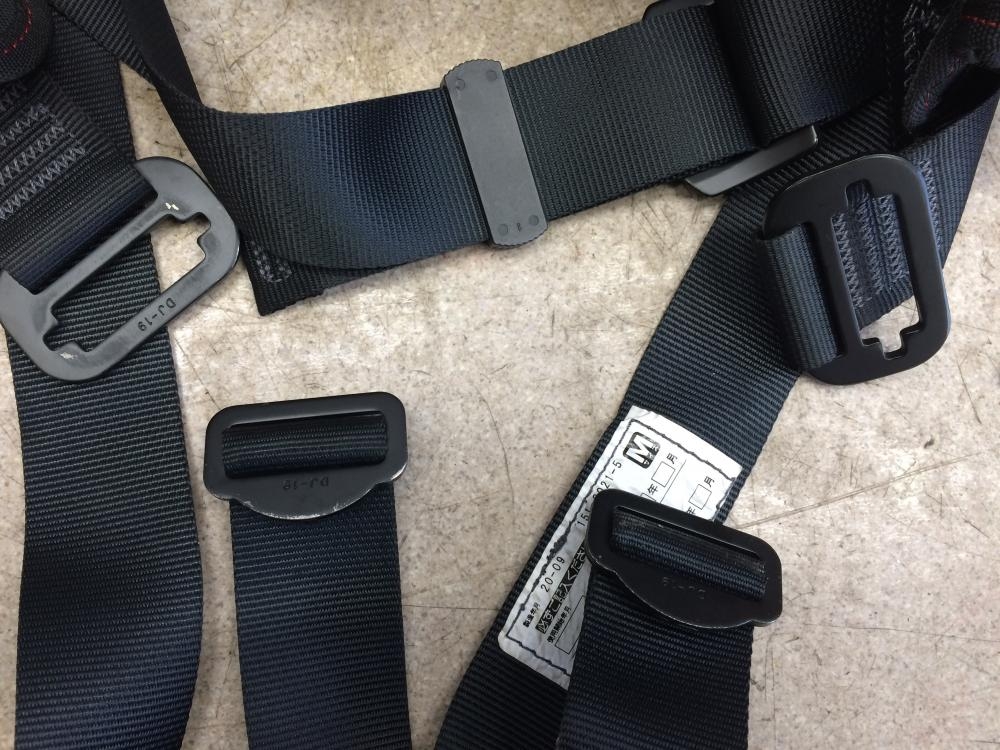 中古TAJIMAフルハーネス２種(腰当付、腰袋付など） Tajima タジマ tajima フルハーネス（黒） 蛇腹 ダブル セット