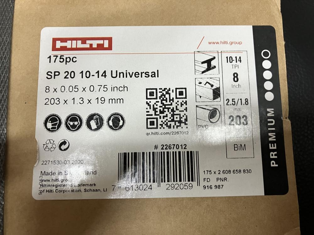 HILTI セーバーソーブレード 175枚入 SP20 10-14 Universalの中古 未使用品 《横浜・青葉》中古工具販売の専門店│  ツールオフ横浜店 ｜中古工具販売のツールオフ