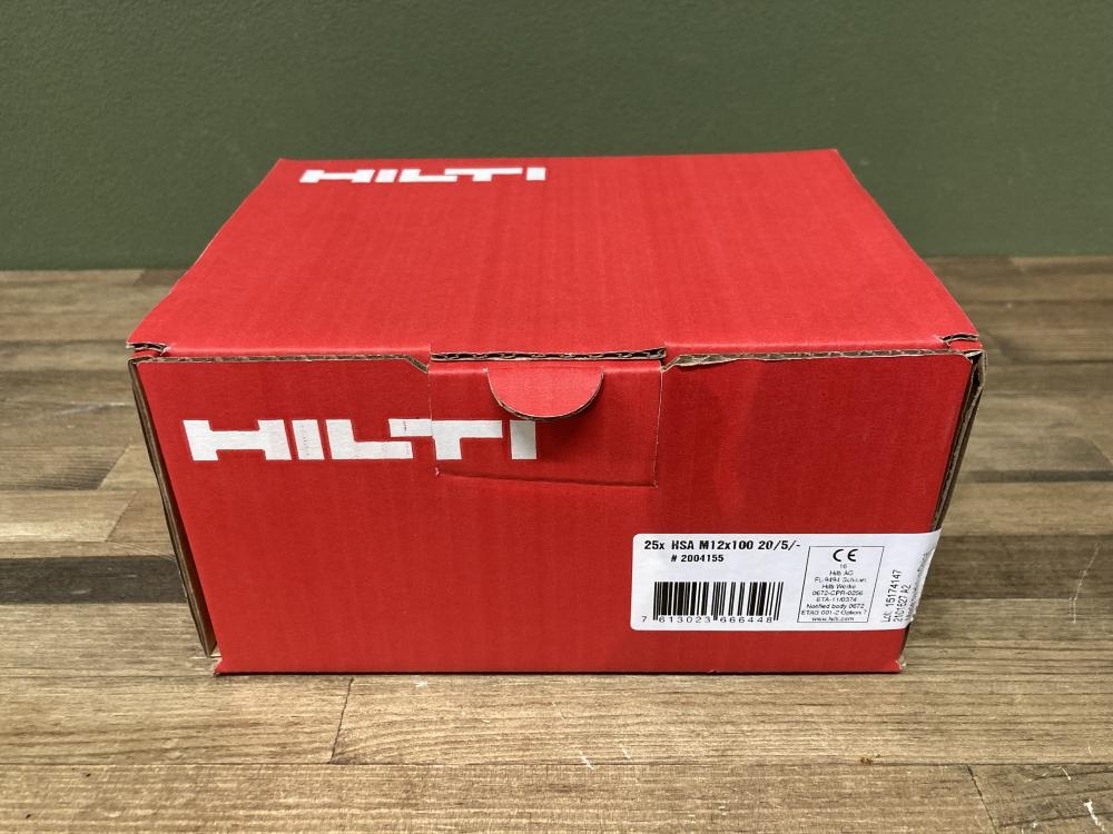 HILTI ヒルティ アンカーボルト25本入り M12×100 HSA の中古 未使用品