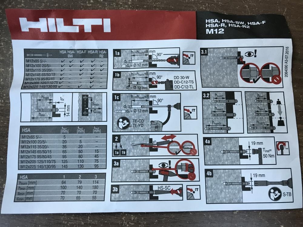 HILTI HSA うらやまし M12×100 175本 