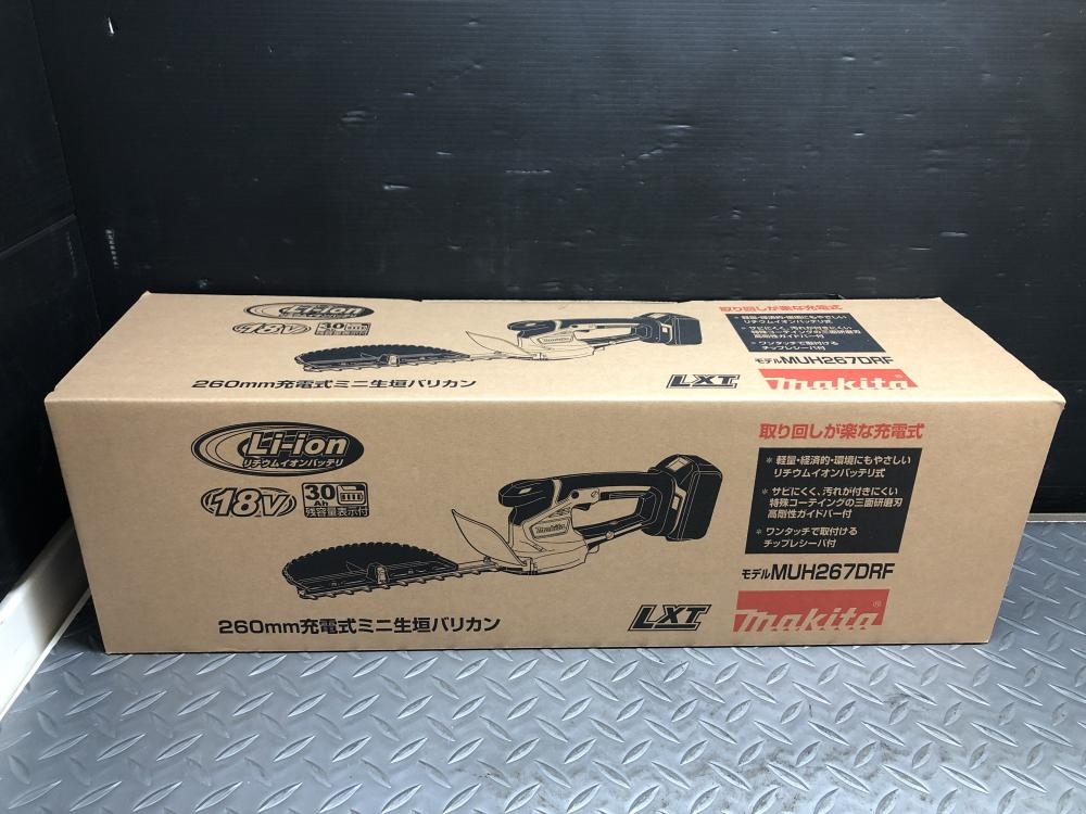 マキタ makita 260mm充電式ミニ生垣バリカン MUH267DRFの中古 未使用品 