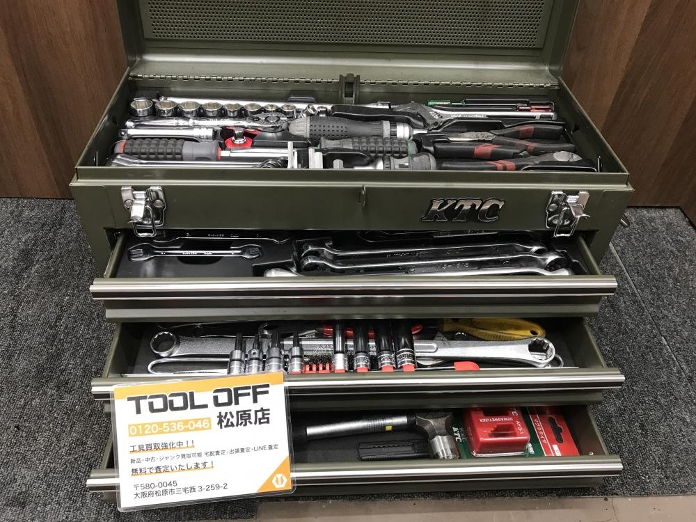 KTC 京都機械工具 ツールボックス 工具55点セット+α オリーブ SK37220X