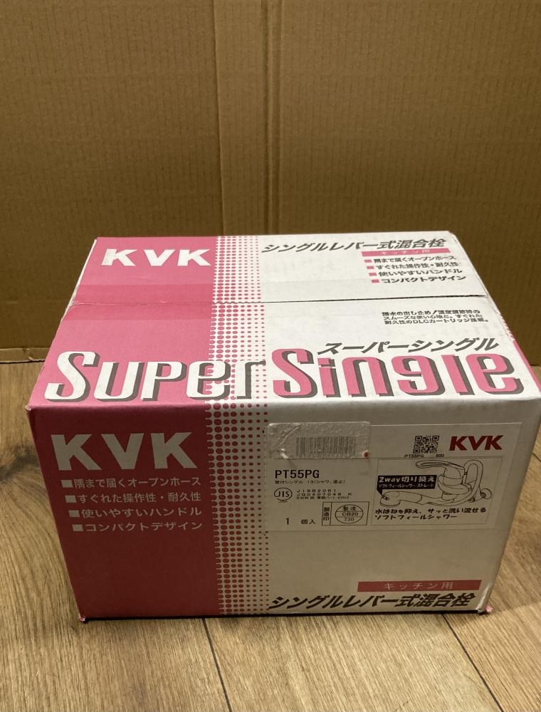 KVK シングルレバー式シャワー付混合栓 PT55PG 長期保管品の中古 未使用品 《東京・江戸川》中古工具販売の専門店│ ツールオフ江戸川店  ｜中古工具販売のツールオフ